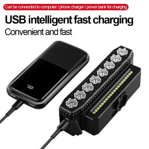 8 LED BİSİKLET FARI VE KORNA ,USB ŞARJLI, TELEFON ŞARJ EDİLEBİLİR,SU GEÇİRMEZ