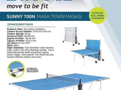 Dynamic - DYNAMIC SUNNY 700N MASA TENİSİ MASASI VERSİYON 2 (1DYAKSUNNY700/V2)