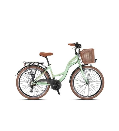 Kron - KRON SIRIO 26 JANT City Bike - 21 Vites - V.B. - Mint Yeşili-Kahverengi - Shimano