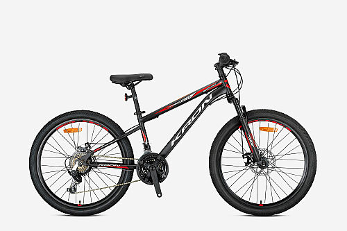 KRON VORTEX 4.0 26 JANT MTB - 14' - 21 Vites - M.DISC - Mat Siyah-Gri/Kırmızı