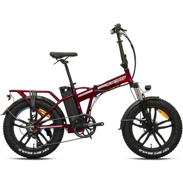 KRON ZUMA 20 JANT Elektrikli Bisiklet Katlanır - 7 Vites - H.Disc- Elektrikli -Kırmızı - Siyah