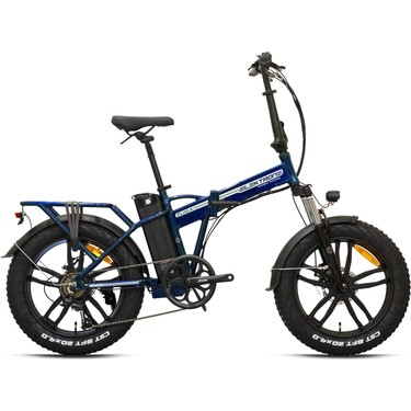 KRON ZUMA 20 JANT Elektrikli Bisiklet Katlanır - 7 Vites - H.Disc- Elektrikli - Lacivert - Gri 