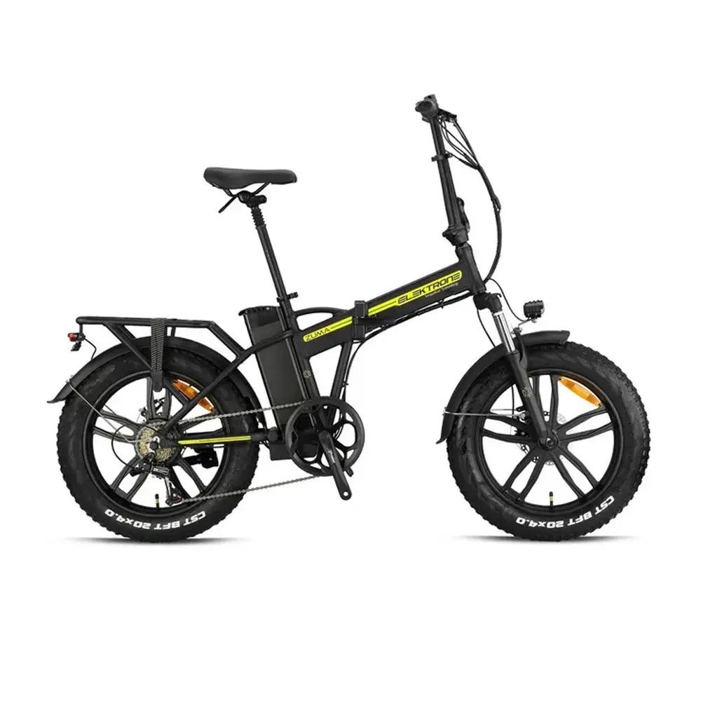 Kron - Kron Elektrone Zuma 20 JANT 7 Vites M.Disc Mat Siyah Neon Sarı Katlanır Elektrikli Bisiklet