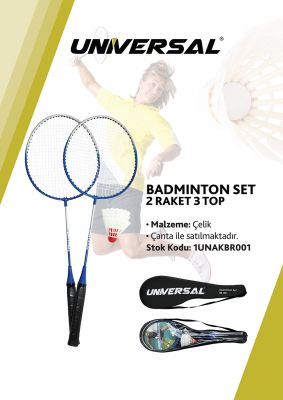 Universal 3 Top 2 Raket Badminton Seti