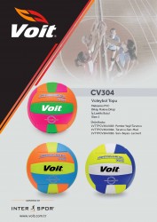 Voit CV304 Voleybol Topu No:5 Pembe-Yeşill-Turuncu - Thumbnail