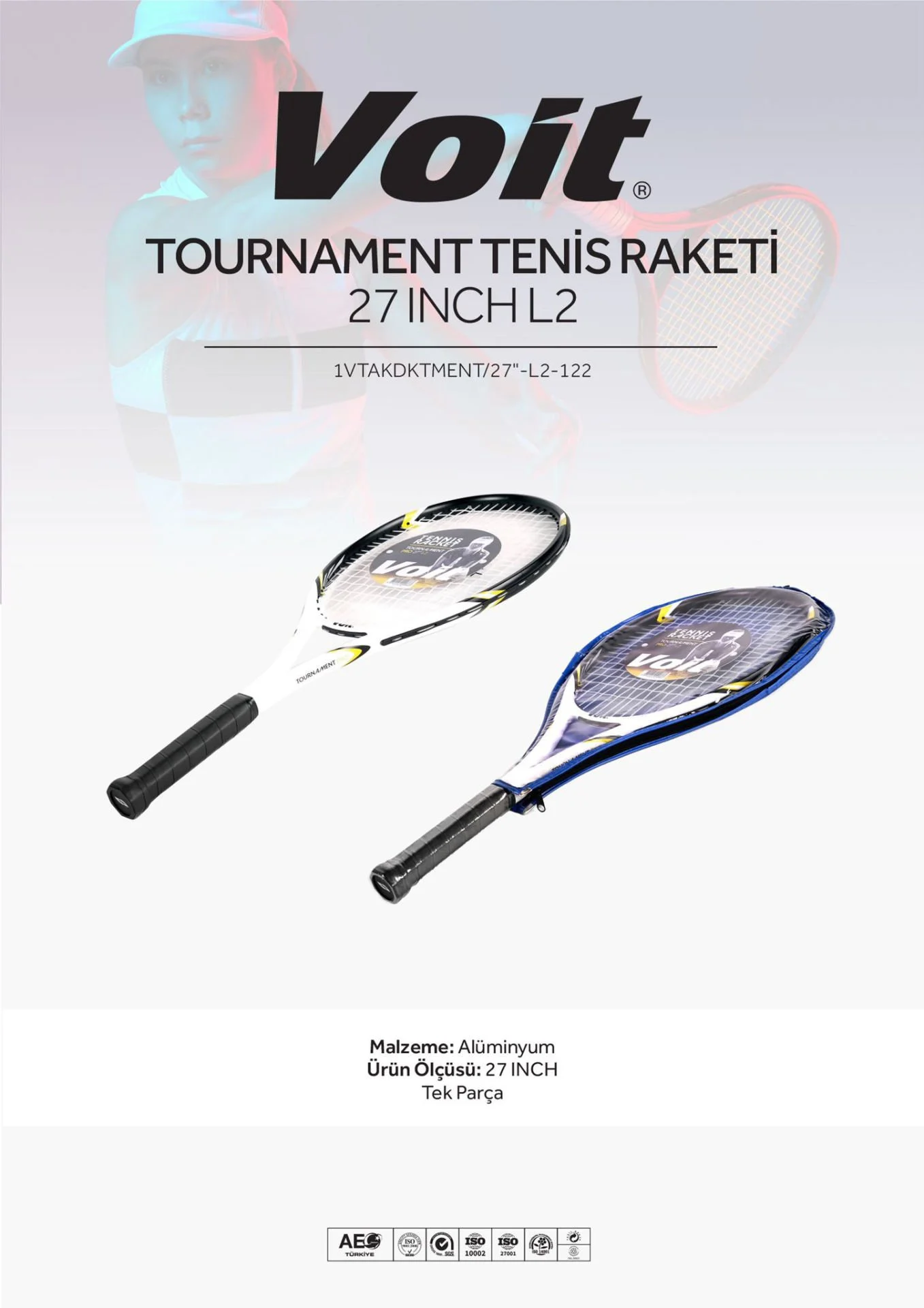 Voit Tournament Pro Tenis Raketi 27 Inch L2 Fosfor - Thumbnail