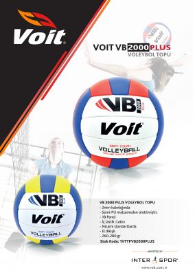 Voit - Voit VB2000 Plus Voleybol Topu No 5 Sarı-Beyaz-Lacivert