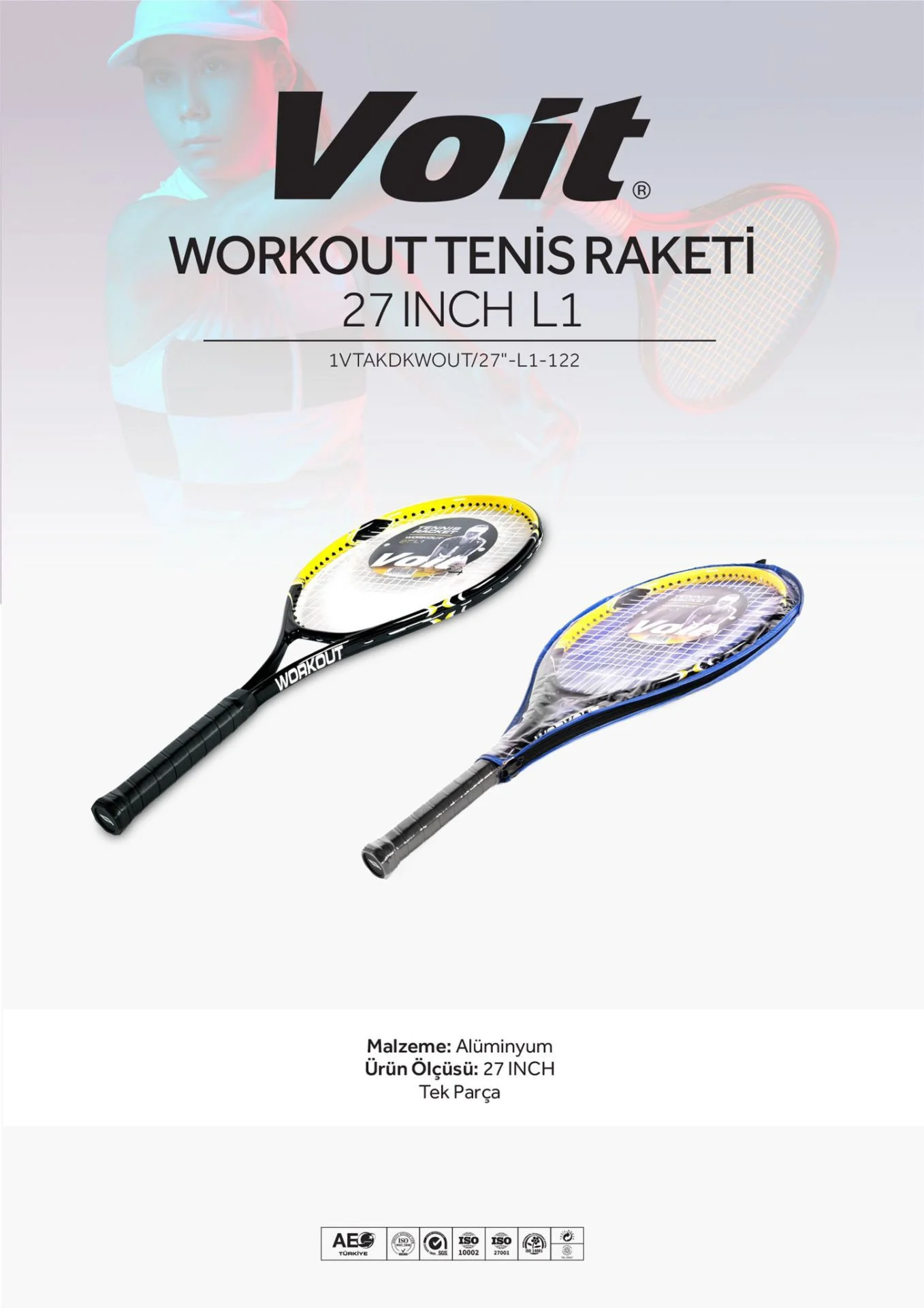 Voit Workout Tenis Raketi 27 Inch L1 Fosfor - Thumbnail