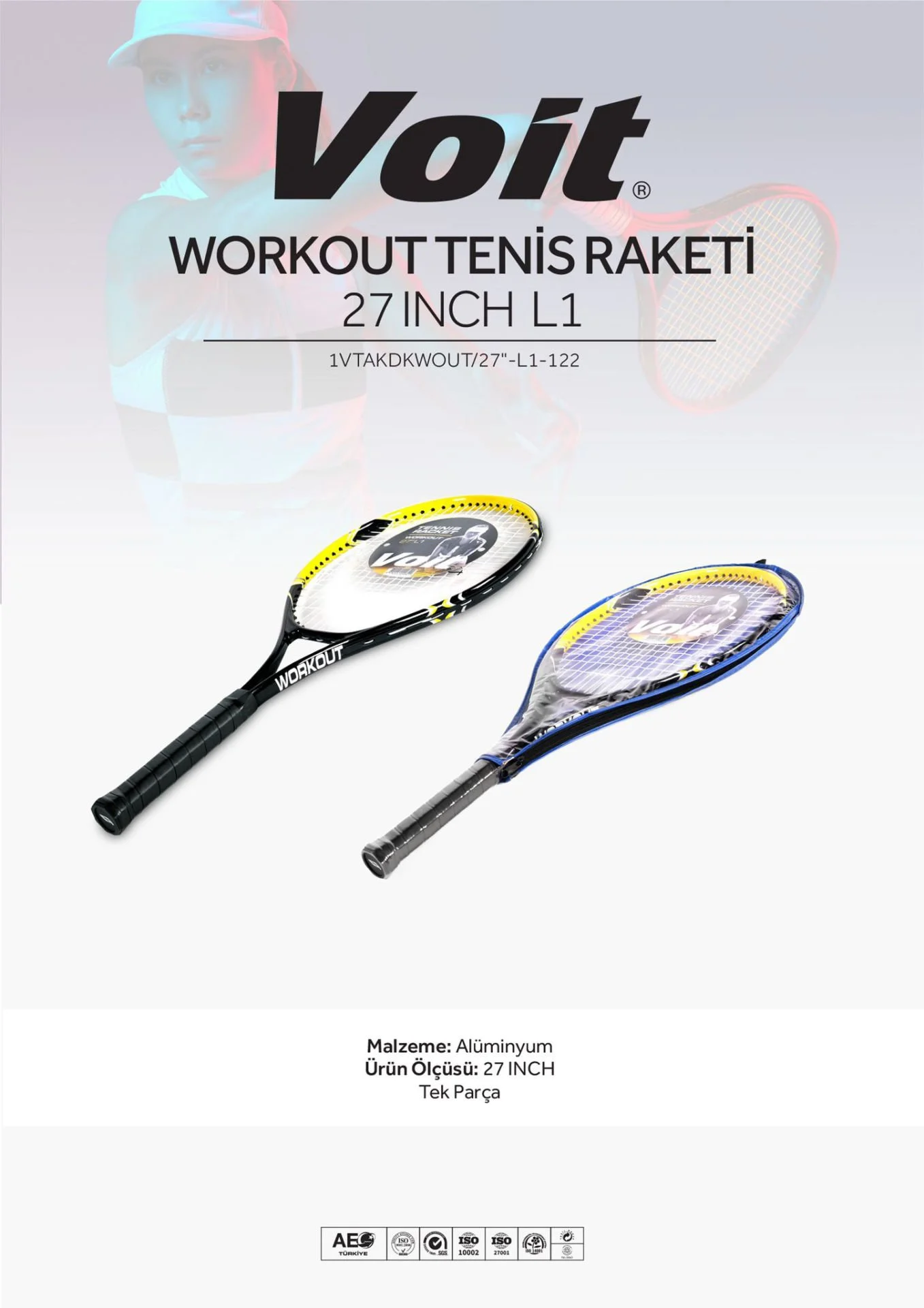 Voit Workout Tenis Raketi 27 Inch L1 Fosfor